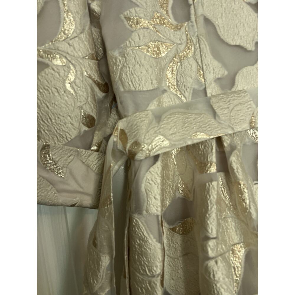 ALEX Evenings Jacquard Gold Mother Of The Bride Dress Gown Point Collar 14 16 - Picture 8 of 16